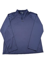 Mizzen+Main Quarter Zip Pullover Mens Large Navy Performance Stretch Golf