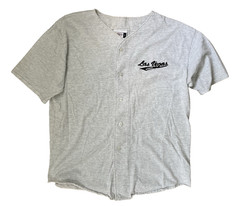 Badger Sport Men’s L Gray 100% Cotton Button-Front Baseball Jersey Las Vegas