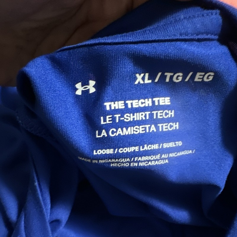 Under Armour Tech The Tech Tee Men's XL Blue Crew Neck SS Polyester Logo gallery