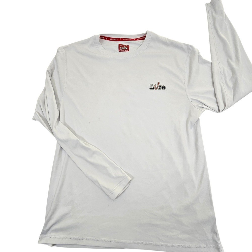 Red Hook Lure Mens White Sun Protection Fishing Shirt Marlin American Flag L