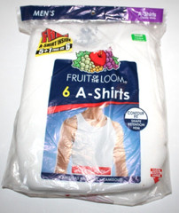 Fruit of the Loom Men’s Classic White/Gray A-Shirts 6-Pack Tank Top – Size Small