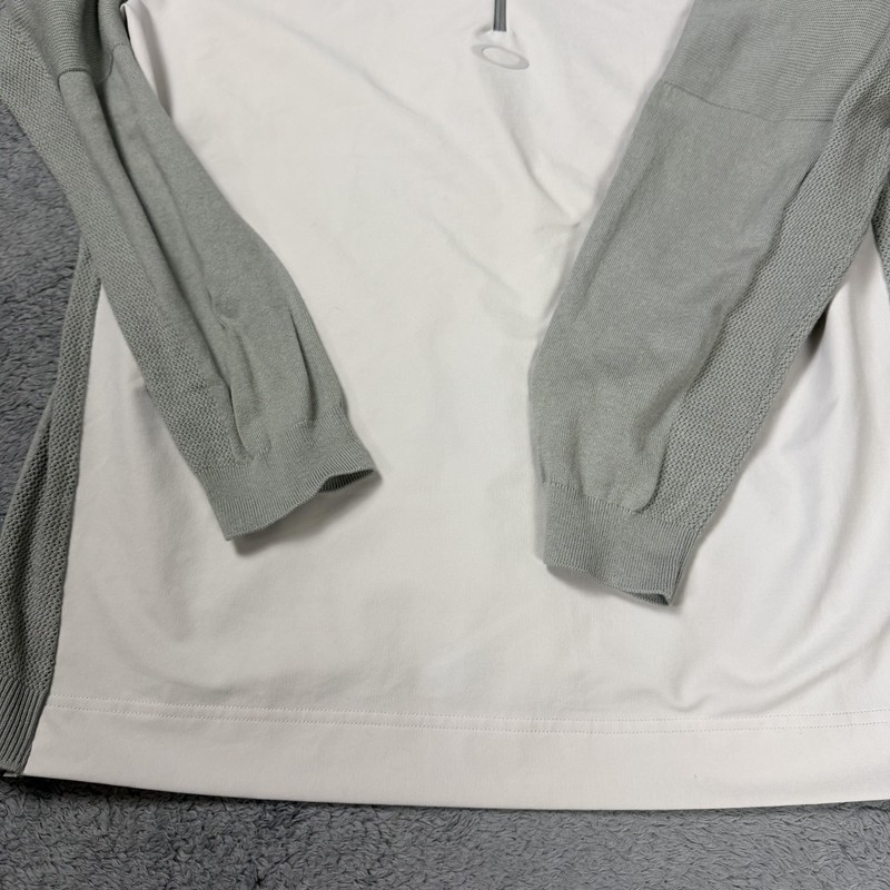 Oakley Engineered 1/4 Zip Sweater Light Grey Lightweight Golfer Vented Men's L gallery