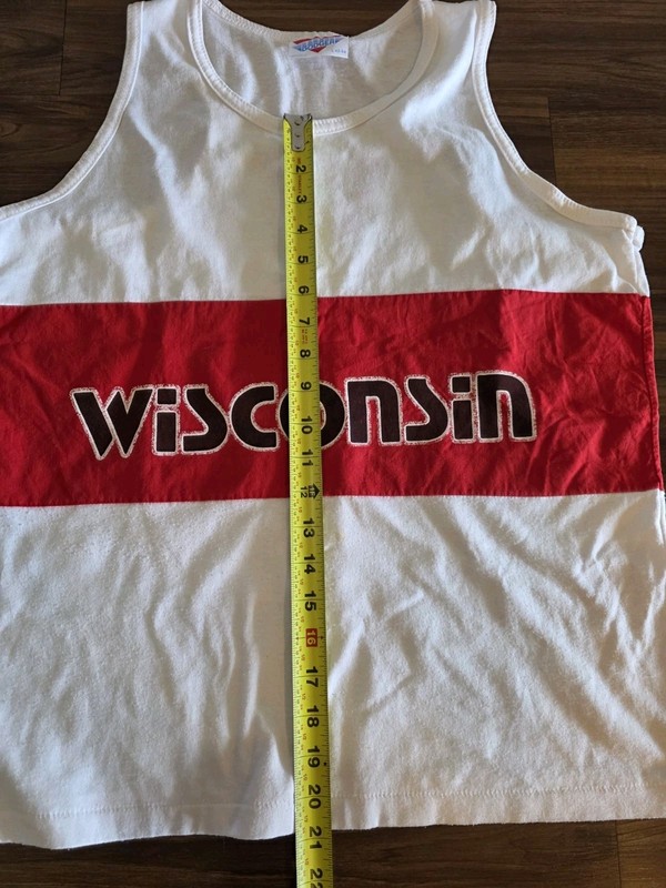 Vintage Dodger Tank Top Men's L Red White Wisconsin Badgers Late 80's *see Size* gallery