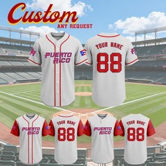 Custom Puerto Rico Baseball Jersey Personalized Men Women Fan