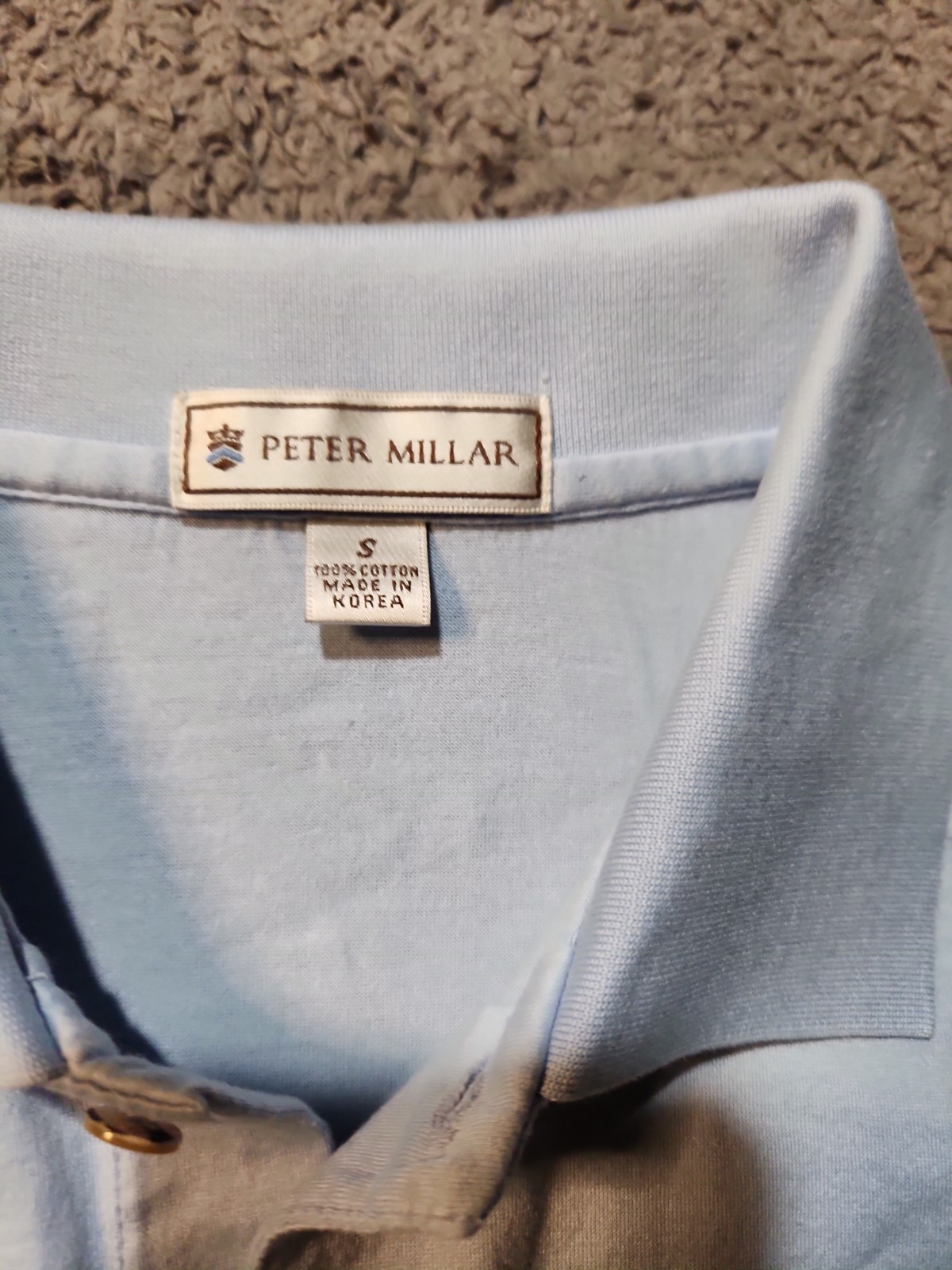 Peter Millar Blue Soft Cotton Golf Lightweight Polo Shirt Mens Small gallery