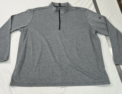 Adidas Shirt Mens 3XL Gray Breathable Stretch Quarter Zip Soccer Long Sleeve