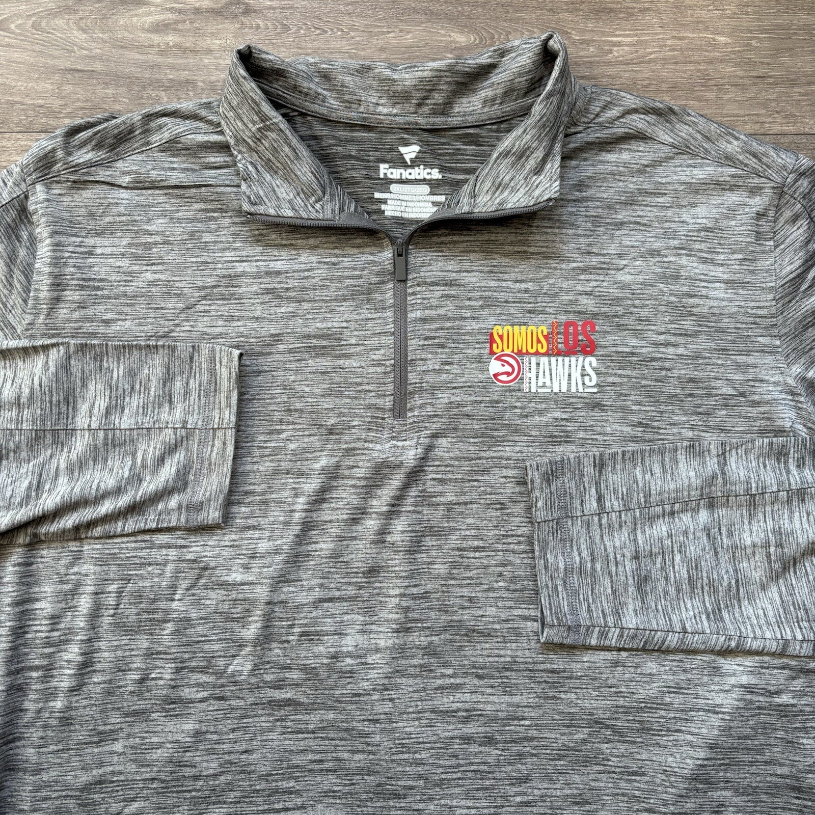 Atlanta Hawks 1/4 Pullover Noches EneBeA Somos Los Hawks Size 2XL XXL Gray NBA gallery
