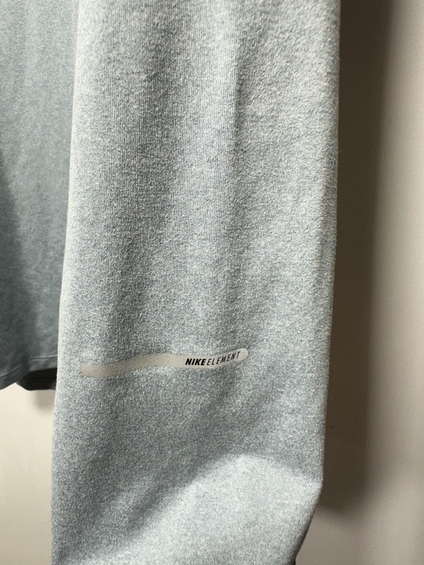 Nike Element Mens L Half Zip Running Top Gray Dri-Fit Pullover Blue Zipper gallery