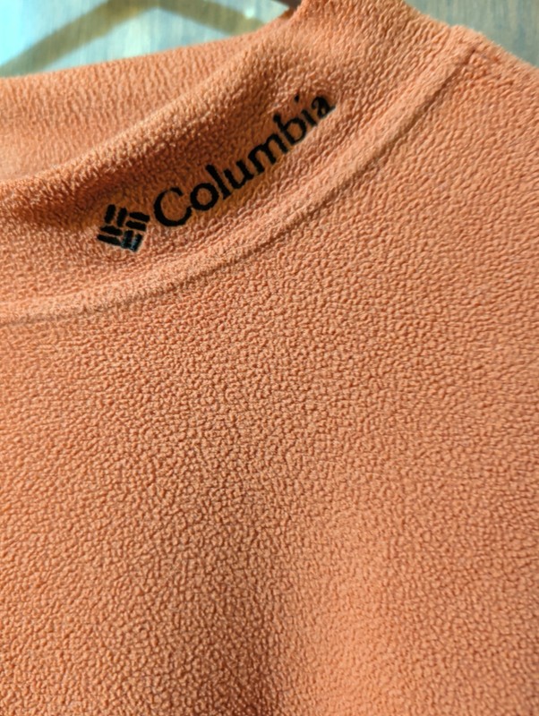 Columbia Men's Fleece Mock Neck Pullover Top Rust Burnt Orange Long Sleeve gallery