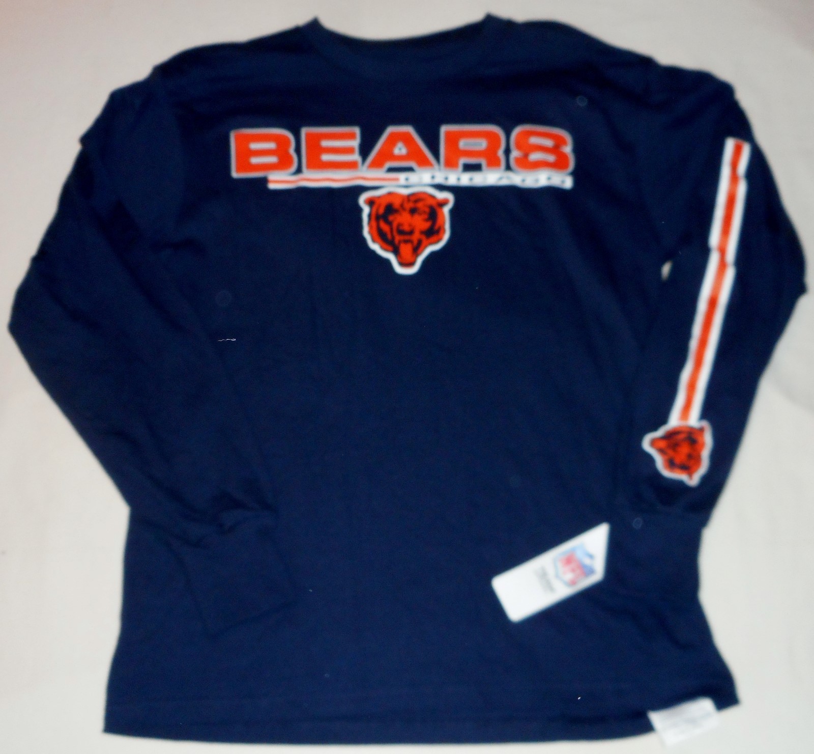 CHICAGO BEARS 100% COTTON LONG SLEEVE T SHIRT MENS M L XL NWT NAVY BLUE NFL TEAM gallery