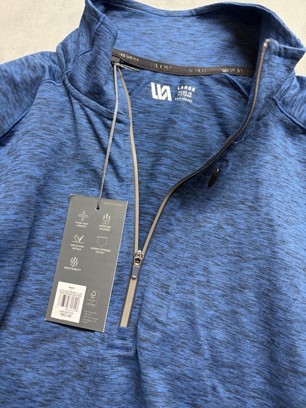 VRST Accelerate Warm 1/2 Zip Pullover Mens Large NWT Blue Performance Activewear gallery