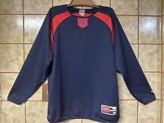 Rawlings Men’s Pullover Long Sleeve Jersey Shirt, Sports Outdoor Navy Red, Sz Lg