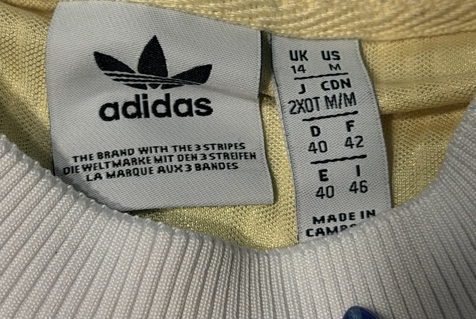 adidas Yellow Striped Logo Crew Neck T-Shirt gallery