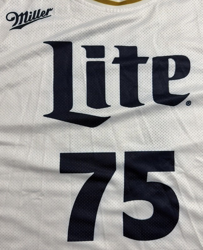 Miller Lite Beer Basketball Jersey #75 Miller Time Men’s XL Retro White Party gallery