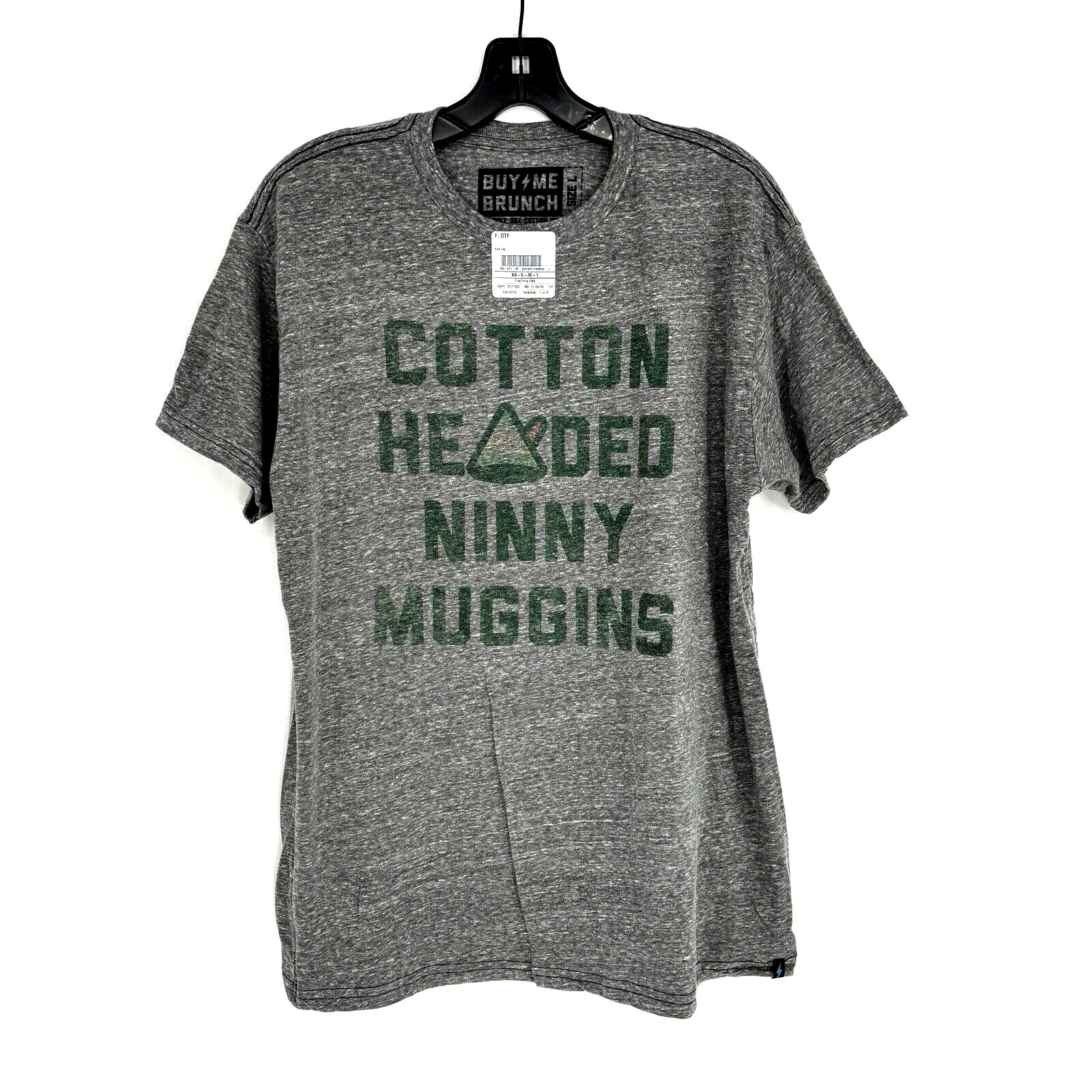 NWT Buy Me Brunch Men's L Heather Gray 'Cotton Headed Ninny Muggins' SS T-Shirt gallery