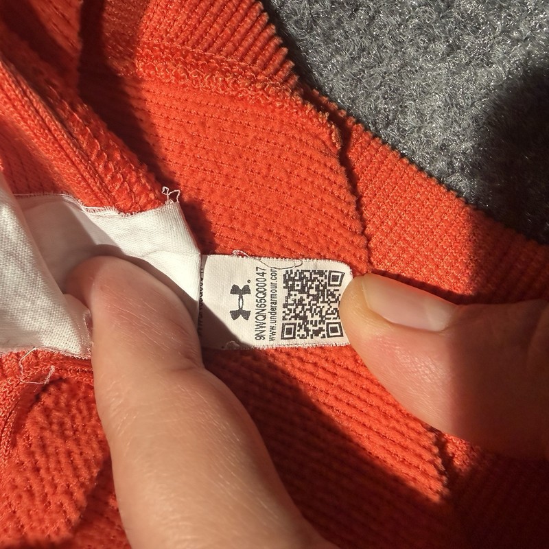 Under Armour Pullover Mens Small Orange ColdGear Storm 1/4 Zip Long Sleeve Top gallery