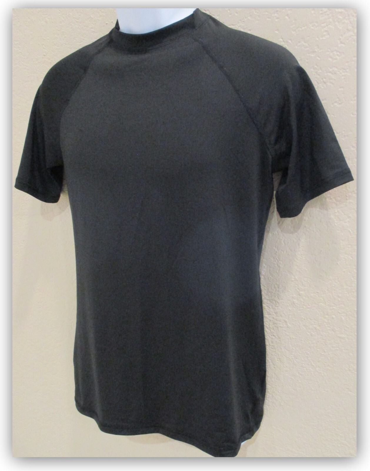 Men's Slim Fit Short Sleeve Rash Guard Swim Shirt - Goodfellow & Co Black SMALL gallery