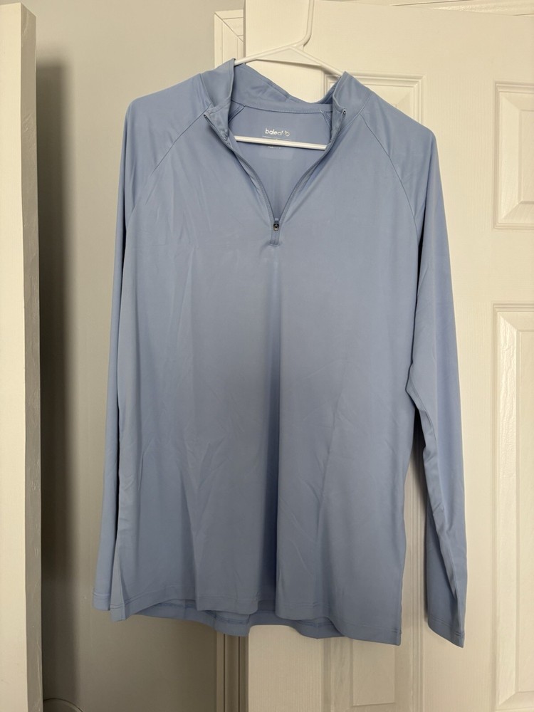 Baleaf Mens 1/4 Zip Running Long Sleeve Shirt, Blue NWT XL Sun Protection
