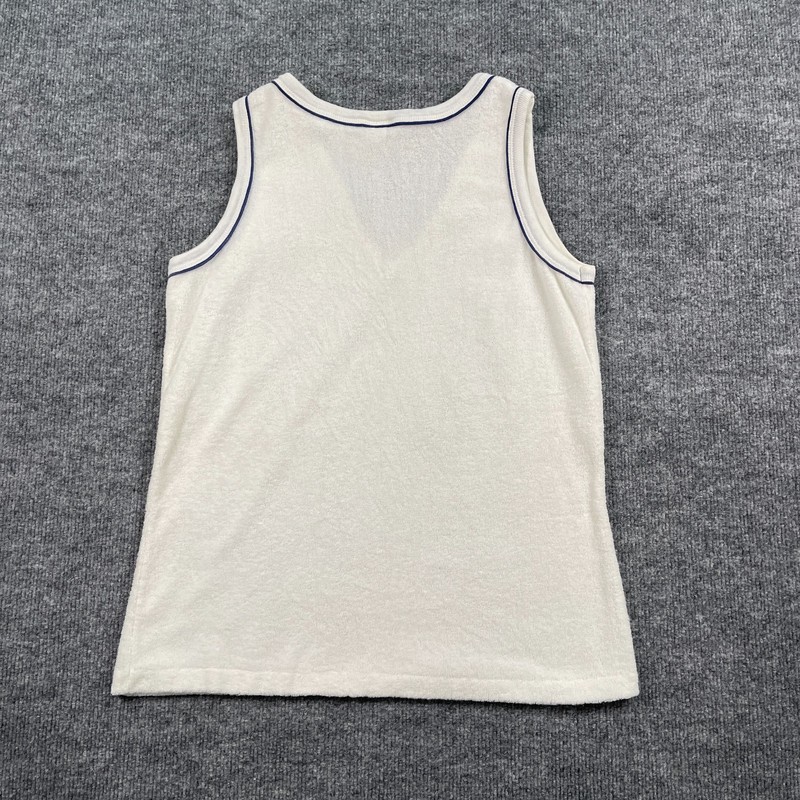 Vintage 70s 80s Doggonits Blank Terry Tank-Top Small 17x25 White gallery