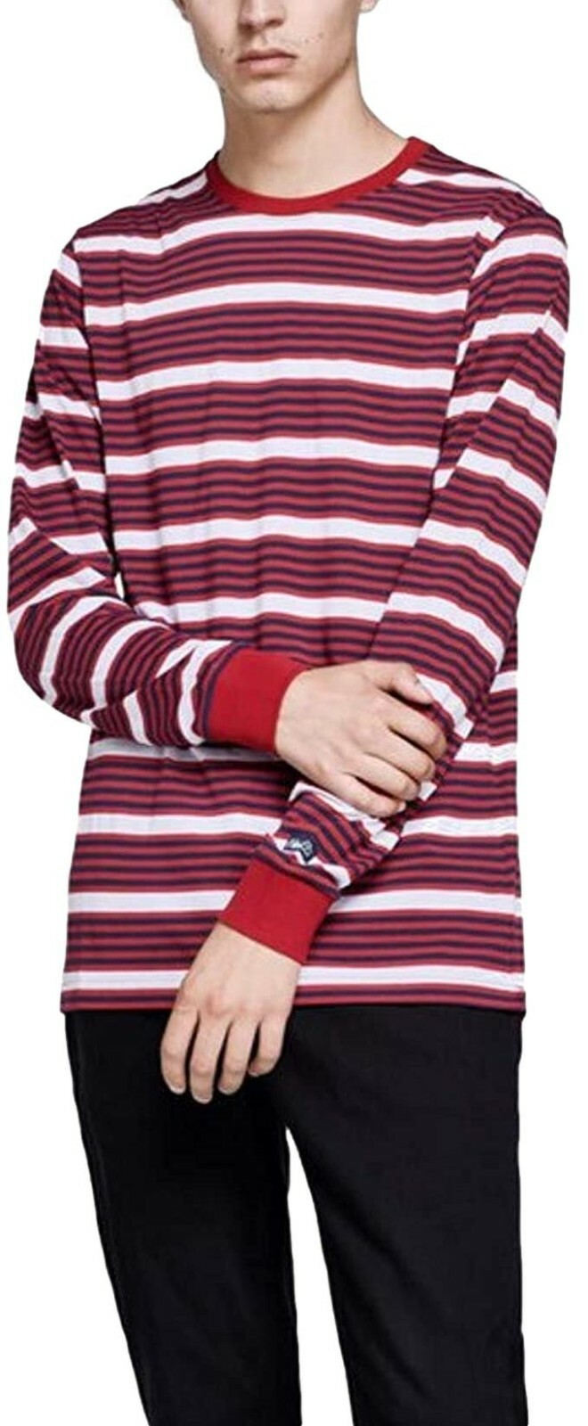 Nike SB Mens Dry Striped Long Sleeve Shirt (Red/Navy/White) CD7215-618 gallery