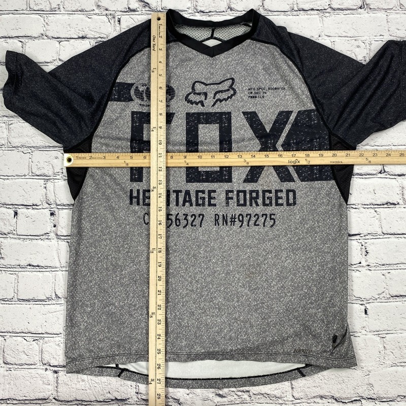 Fox Racing Jersey Mens L Gray Heritage Forged MTB Shirt Short Sleeve Motocross gallery