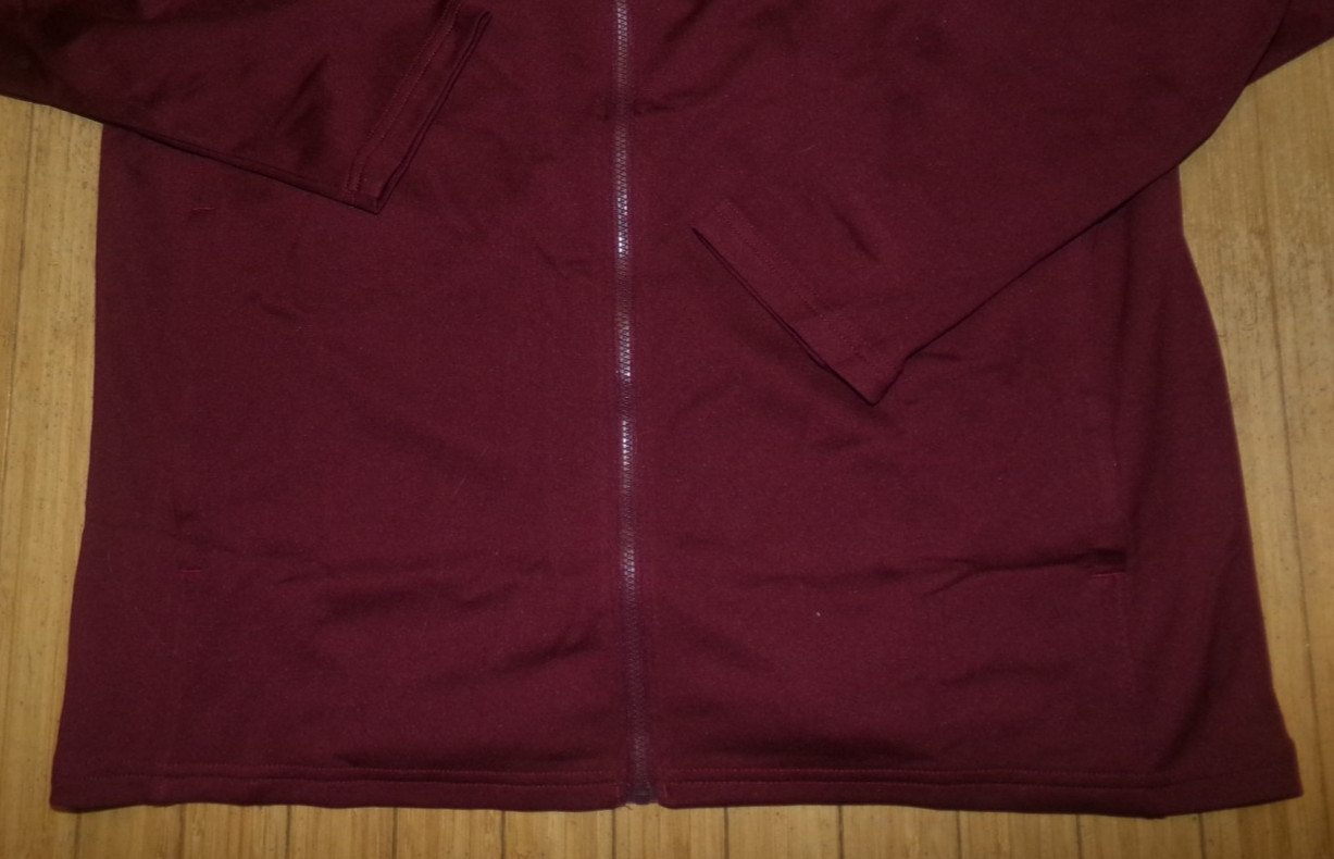 NWT UNDER ARMOUR LOOSE FIT L/S WARM UP JACKET~Wine & White~SZ LRG~NWT gallery