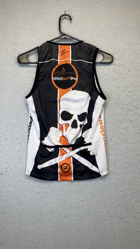 Zoot Triathlon Shirt Mens Medium Black Orange Sleeveless Zip Gavel Guyz Jersey gallery