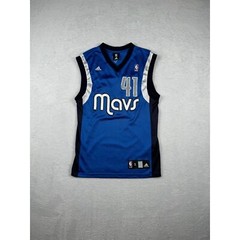 NBA Adidas Nowitzki Dallas Mavs #41 Blue Jersey Mens Small