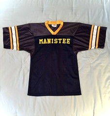 Manistee Michigan Football Jersey Sports Navy & Gold, No Name or #, Men’s Size M