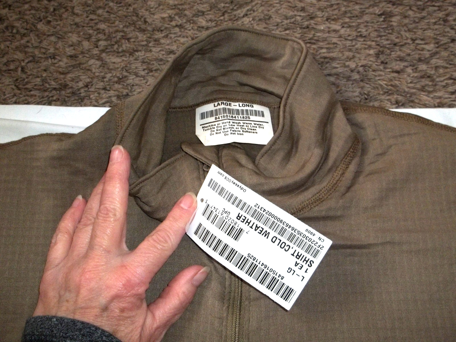 #1 NWT DCS Military Waffle under garment Cold Weather Wear Pullover Large Long gallery