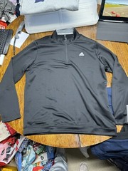 Adidas Mens Black Equipment Golf Club 1/4 Pip Pullover Activewear Top Size L