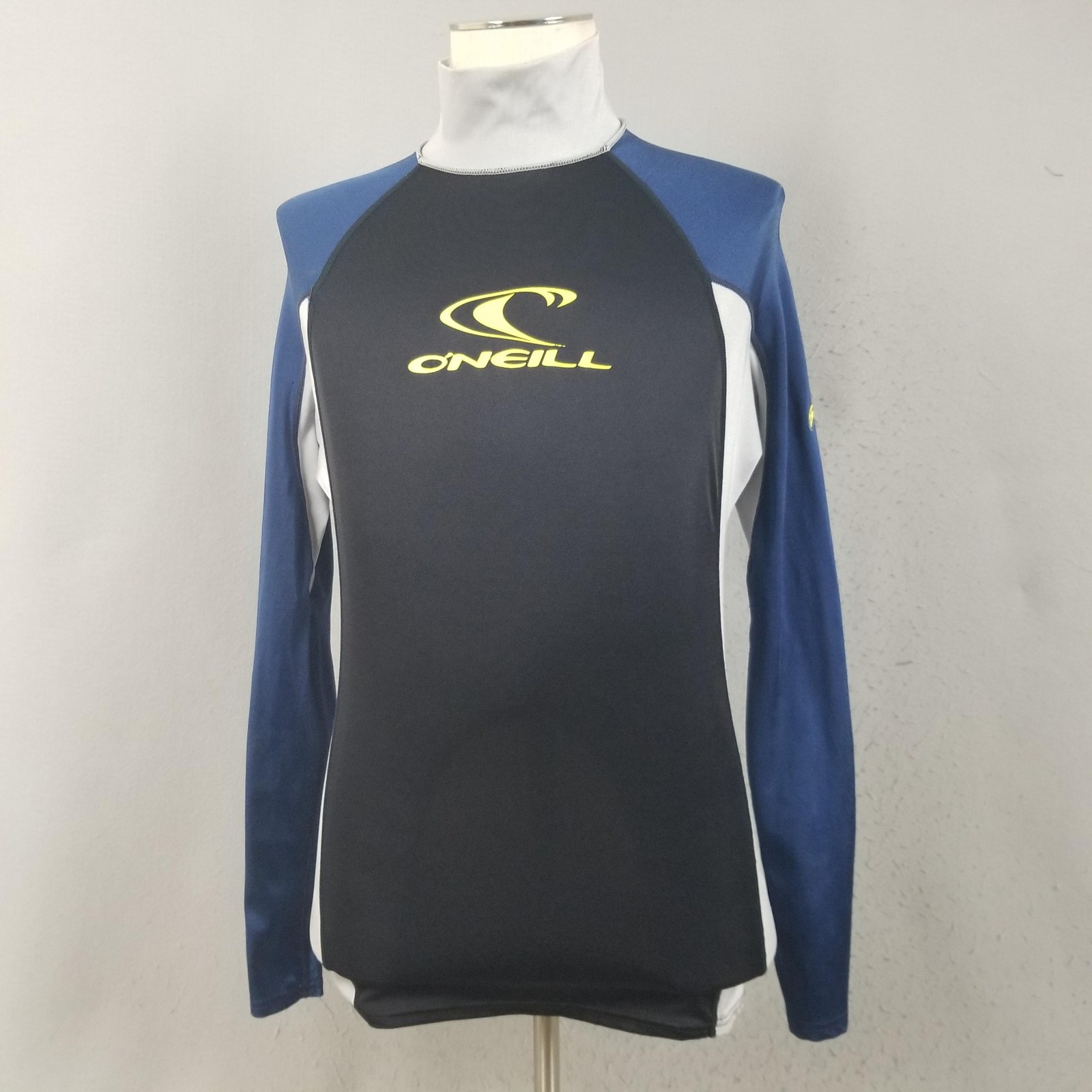 O'Neill Rash Guard Shirt Mens Small Black Blue Skins Long Sleeve Swim UV gallery