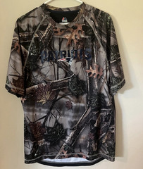 Majestic Cool Base New England Patriots Camo Jersey T-Shirt Mens M Raglan
