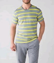 Lululemon 5 Year Basic SS Tee, Gray & yellow Striped~Rare, Size S
