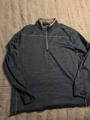 Pebble Beach Men’s Performance Long Sleeve 1/4 Zip Golf Polo Shirt XL Blue