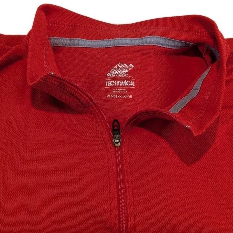 The Eastern Mountain Sports 2XL Men's Tech Wick 1/4-Zip Pullover Base Layer Red gallery