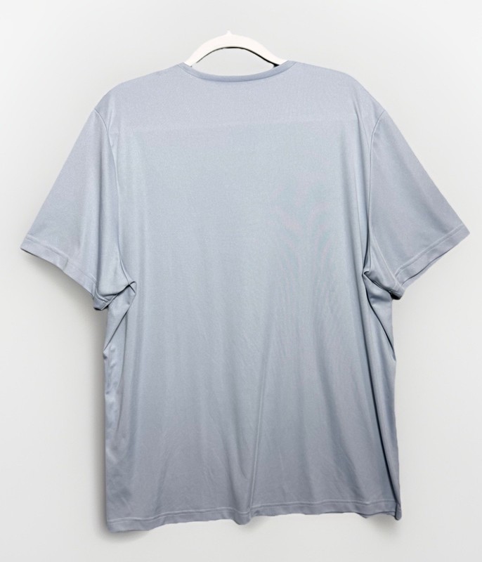 Reebok Speedwick Delta Triangle Work Out L. Grey Blue Tee Shirt Mens Size 2X gallery