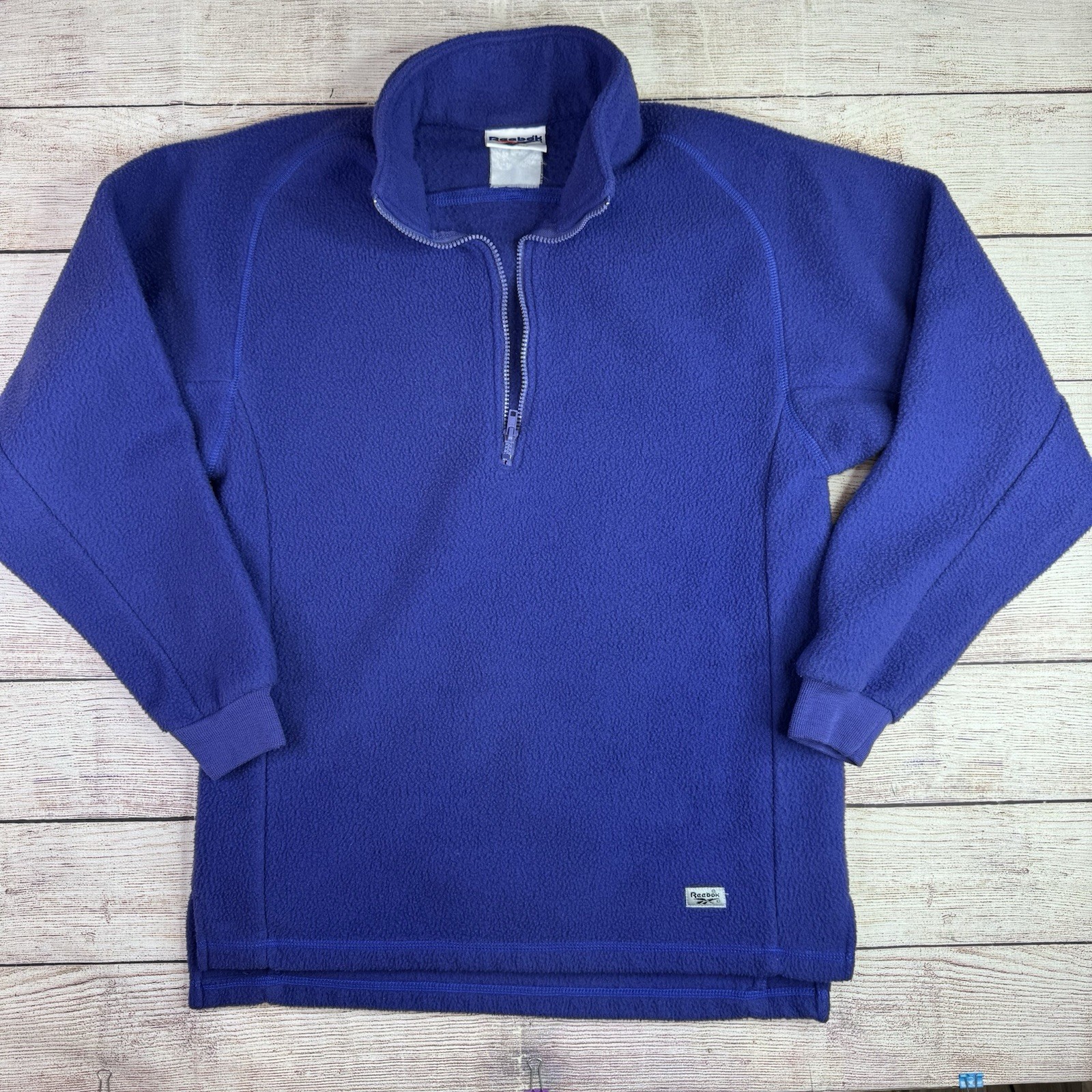 VTG Reebok Fleece Pullover 1/4 Zip S/M Fit Purple Retro 90s Made In USA Y2K gallery