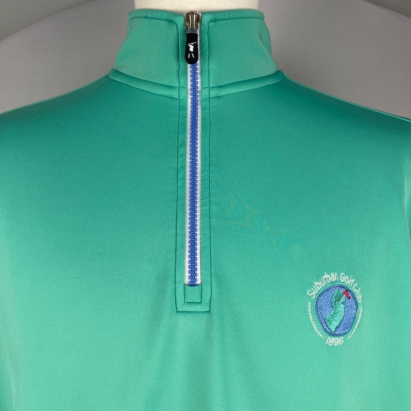 Fairway & Greene Tech Men's M Golf Pullover Stretch Poly Spandex 1/4 Zip Emblem gallery