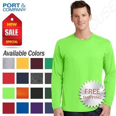 Port & Company Men’s Long Sleeve Crew Neck Fan Favorite Cotton T-Shirt PC450LS