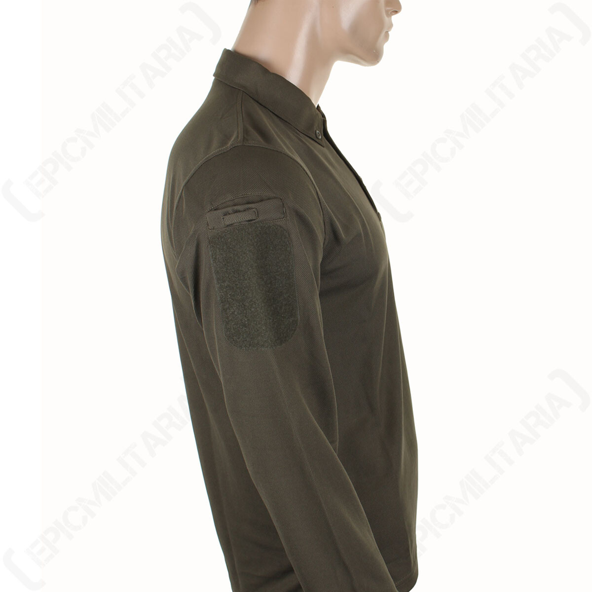 Quickdry Long-Sleeve Polo Shirt - Olive Drab New Casual Mens Outdoors Shirt gallery