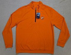 Waggle Pullover Mens Large Orange Golf Zip Performance Shirt New Wicking Logo