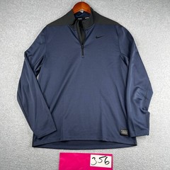 Nike Golf Dri Fit Long Sleeve 1/2 Zip mens Medium Navy Blue Black 2Tone