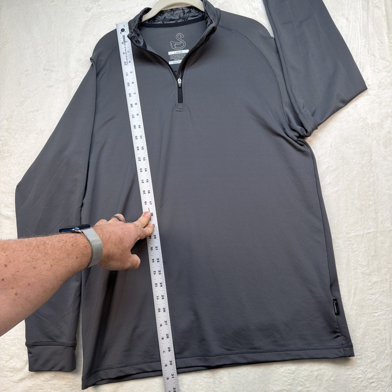 Swannies Golf 1/4 Zip Pullover Gray Performance Athletic Layer Mens Large gallery