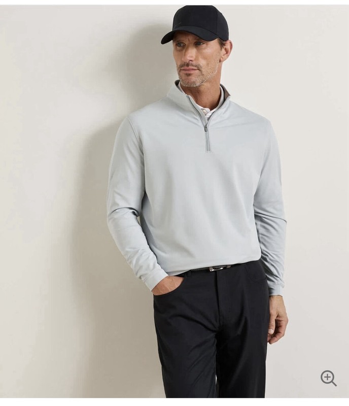 Peter Millar Size Small Perth Performance Quarter-Zip, British Grey, NWT, $140 gallery
