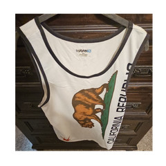 Tony Hawk California Republic Bear Graphic Tank Top XL White Mesh Sleeveless