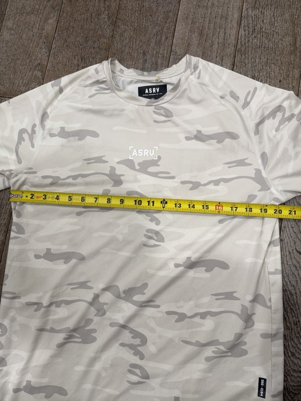 ASRV Silver-Lite DSG-0164 Camo Training T-Shirt White Gray Curved Hem Men’s M gallery