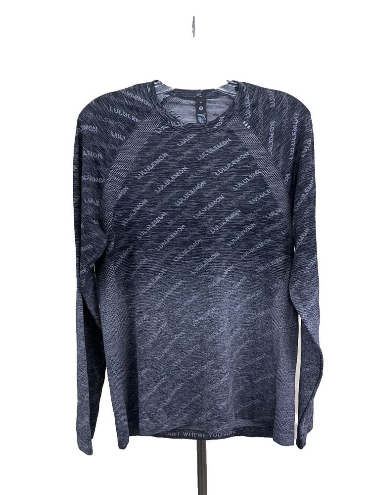 Lululemon Sz Medium Metal Vent Tech Long Sleeve Shirt Logo Fade Alpine