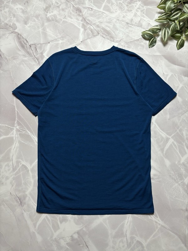 Alpin Loacker Merino Wool Thermal Baselayer T-Shirt Outdoor Hiking Blue Mens XL gallery