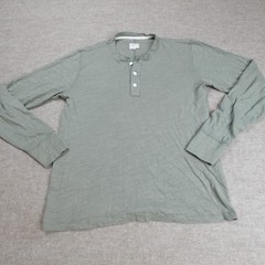 Rag & Bone Mens Shirt Medium Green Henley Cotton